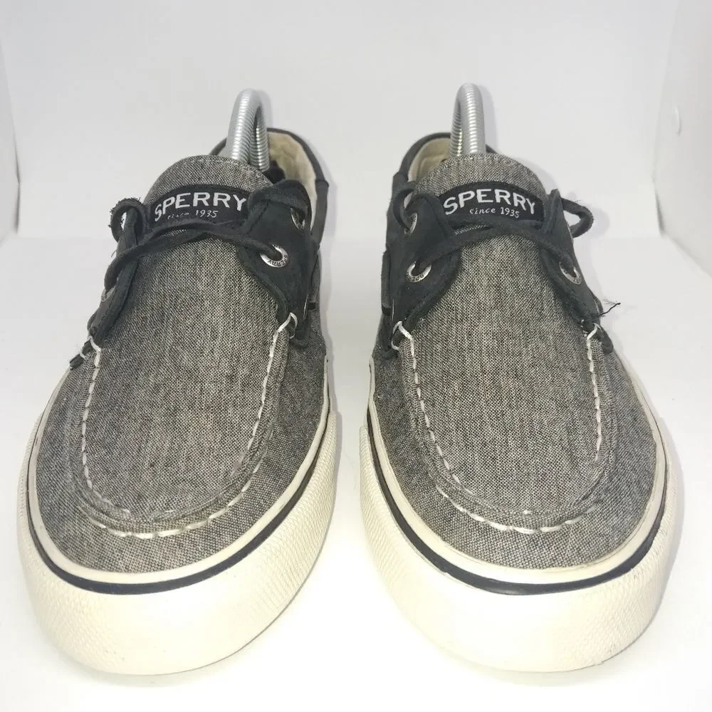 Sperry Top Sider Bahama 2 Leather Collar Boat Shoes Men's Size 9 M Black, White‎ - Picture 3 of 8